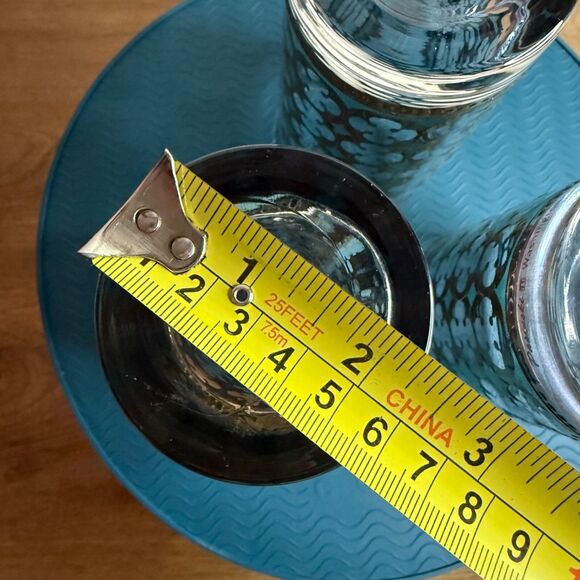 Set Of 3 Vtg MCM Pasinski Washington Highball Glasses 22k Gold & Turquoise EUVC - Picture 14 of 14